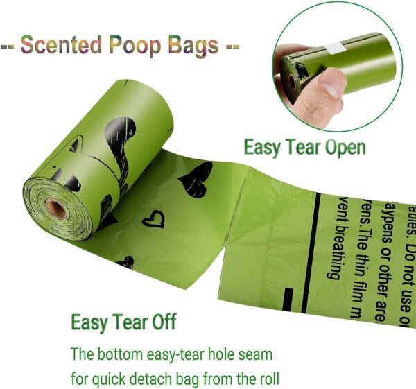 Dog Poo Bags - 540 Counts Biodegradable Poop Waste Bag Refill Rolls for Dogs include 1 Adjustable Dispenser | Scented - Image 3