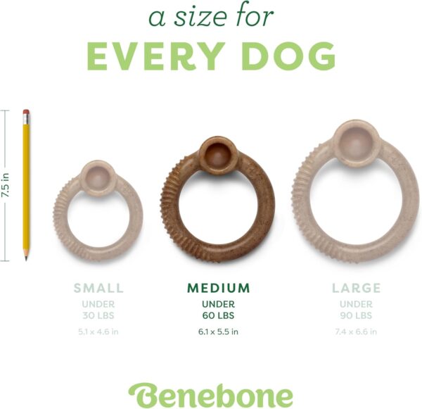 Benebone Ring Indestructible Chew Toy for Aggressive Chewers, Long Lasting Tough Boredom Breaker for Dogs, Real Bacon Flavour, For Medium Dogs, Made in the USA - Image 4