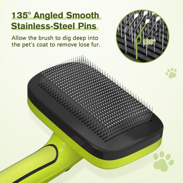 pecute Slicker Dog Brushes,Self Cleaning Pet Grooming Brush- Removes 90% of Dead Undercoat and Loose Hairs,Suitable for Medium and Long Haired Dogs Cats(Large, Upgraded Button) - Image 5