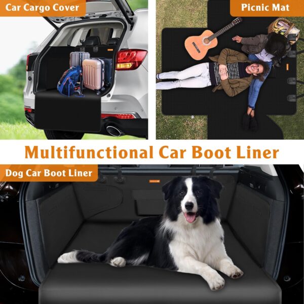 Alfheim Car Boot Liner Protector - Nonslip Waterproof Pet Dog Back Seat Cover - Durable Washable Cargo Cover Mat Travel, Universal for Medium Small Car Truck SUV (Black) - Image 6