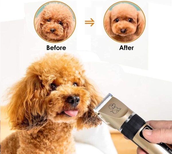 LONENESSL Dog Clippers, Dog Grooming Clippers,Portable Dog Grooming Kit, Cordless, Low Noise Pet Grooming Kit with 4 Comb&hairdressing cloth &Professional Accessories for Dog Cat and Other Pets - Image 3