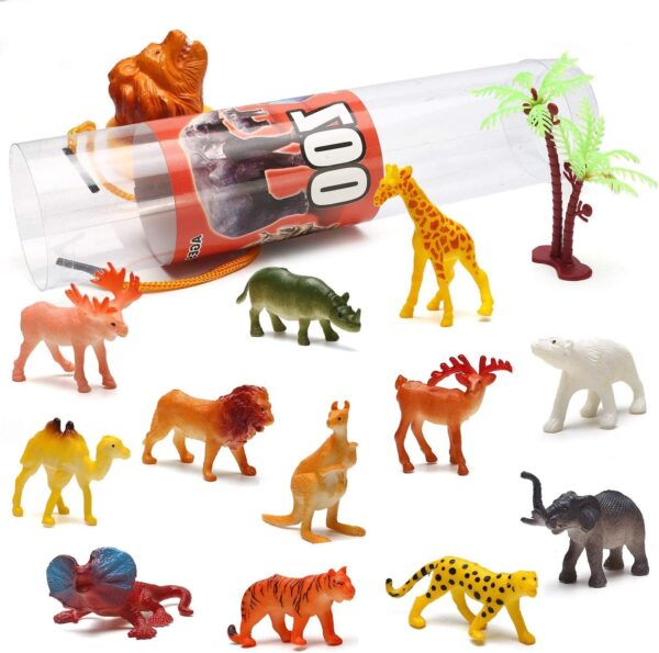 Mini Animal Figure Toys in Tubes 82 Piece Set,Assorted Mini Dinosaur Insect Ocean Sea Animal Farm Animal Jungle Animal Dog Figure, Realistic Vinyl Plastic Zoo Play Set, Small Toys for Cupcake Topper - Image 4