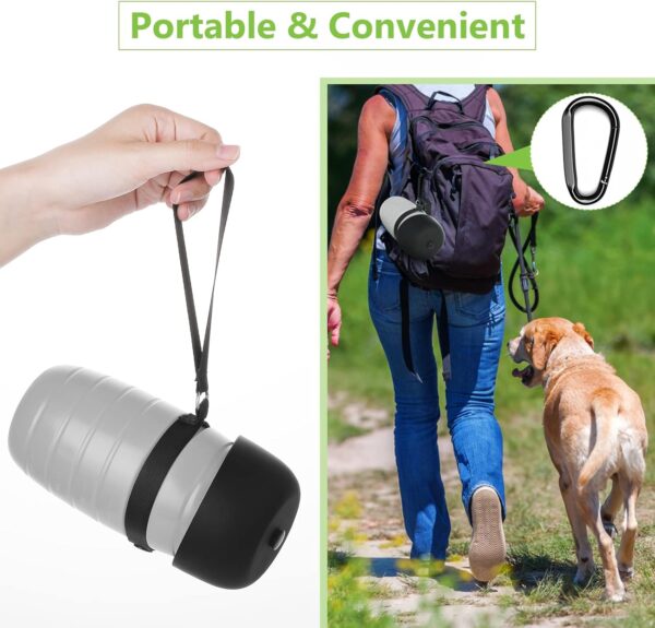 Pecute Dog Water Bottle 650ml, Portable Puppy Drinking Bottles Leak Proof Pet Travel Bottle, Lightweight Water Dispenser Bowl for Outdoor Walks Trips Hikes Travels(Grey) - Image 4