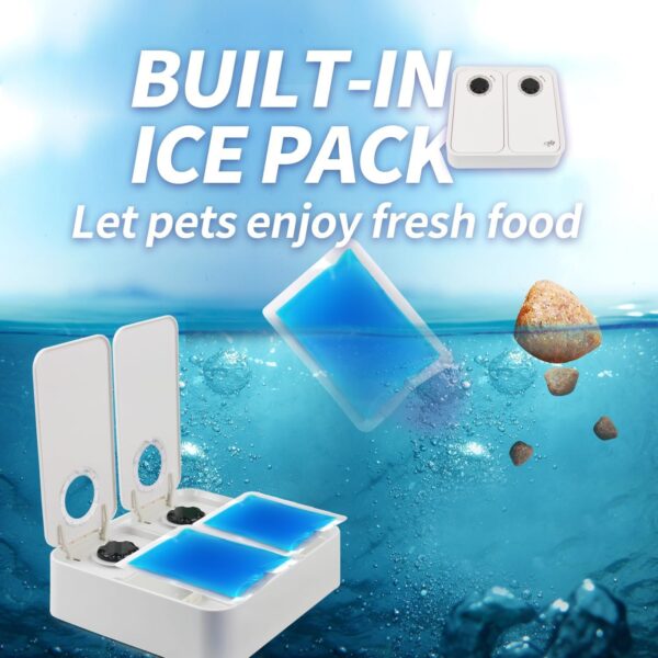 ALL FOR PAWS Automatic Cat Feeder With Timer, 2 Meals Automatic Pet Feeder with Ice Pack, Dry and Wet Cat Food Dispenser with 48-Hour Timer for Dogs and Cats - Image 5