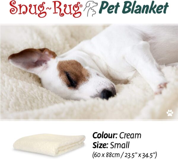 Snug Rug Luxury Pet Blankets - Fluffy Sherpa Fleece Blanket Soft and Warm Dogs and Cats – Washable Throw for Car Sofa Bed (Small 88 x 60cm, Cream) - Image 7