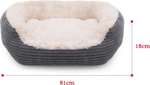 Rosewood Grey Jumbo Cord/Plush Oval Dog Bed, Large - Image 6