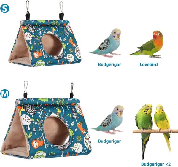 Winter Warm Bird Nest House Bird Bed, Bird Hut Hideaway for Cage, Plush Fluffy Shed Hut Hanging Hammock Finch Cage Sleeping Bed Snuggle Tent for Budgies, Lovebird, Parrot, Parakeets, Cockatiels - Image 5