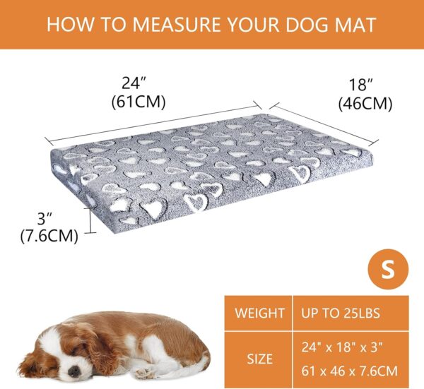 VANKEAN Dog Bed Mat Reversible(Warm & Soft), Stylish Pet Bed Mattress for Dog Crate, Water Proof Linings, Removable Machine Washable Cover, Pet Bed for Small to XX-Large Dogs, Light Grey - Image 2