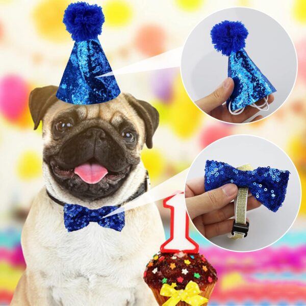 Dog Birthday Bandana Hat Bow Tie Set, Pets Birthday Party Supplies, Dog Birthday Bandana Dog Birthday Hat Dog Bow Tie, Birthday Decorations Great Puppy Dog Birthday Outfit Boy - Image 4