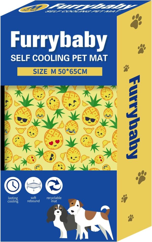 Dog Cool Mat, Dogs Self Cooling Gel Mat Pads Pet Cool Beds (Medium (50x65cm), pineapple cooling mat) - Image 8