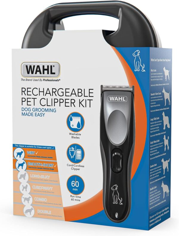 Wahl Rechargeable Pet Clipper Kit, Dog Clippers, Cordless Dog Grooming Kit, Pet Hair Trimmer Set, Low Noise and Vibration, Grooming Pets at Home, Ergonomic Design, Precision Ground Blade - Image 6