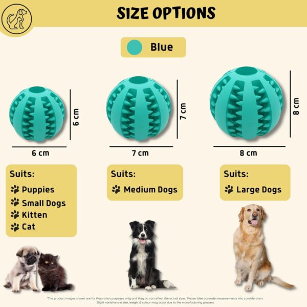 PawsOnlyUK Treat Dispenser Dog Toy Ball | Interactive Dog Toys for Boredom | Dog Puzzle Toy | Stimulation Toy (Small 6cm/2.35in, BLUE + GREEN, 2 Pack) - Image 4