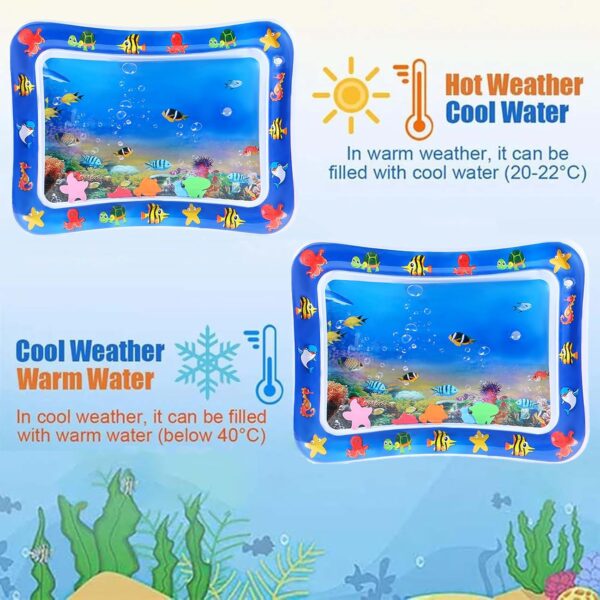 Vinuwu Water Sensor Play Mat,Inflatable Water Sensor Mat for Cats Thickened Water Play Mat Feel Cool Comfort for Cat (Tropical fish) - Image 3