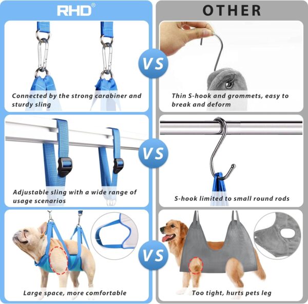 RHD Dog Grooming Hammock Harness for Small Dog and Cats, Dog Grooming Sling, Pet Grooming Hammock, Pet Grooming Supplies Kit with Nail Clippers, Nail File, Pet Comb - Image 4