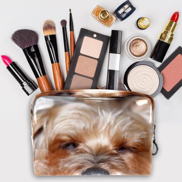 Cosmetic Bag for Women, Adorable Roomy Makeup Bags Travel Water Resistant Toiletry Bag Accessories Organizer, Dog Animal Yorkshire Terrier Pet - Image 3