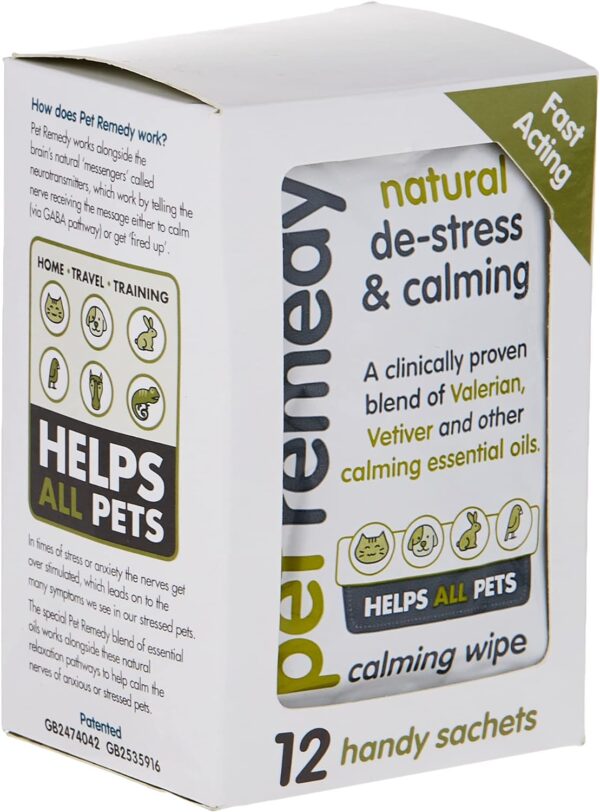 Pet Remedy Natural Calming Wipes pack of 12 - Image 2