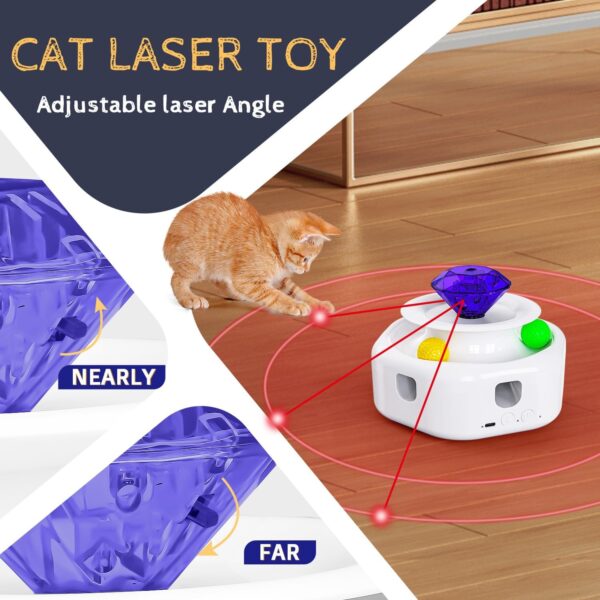 Tyasoleil 4-in-1 Interactive Cat Toys, Cat Toys for Indoor Cats Adult, Automatic Cat Toys, Fluttering Feather, Track Balls, USB Rechargeable, Smart Interactive Kitten Toy - Image 3