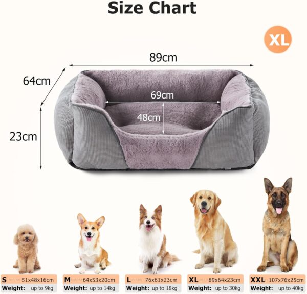 JOEJOY Extra Large Dog Bed Grey, XL Dog Bed Washable with Waterproof, No Dust and No Odor Fluff, Dog Beds Extra Large for Labrador, Golden Retriever, 89x64x23cm - Image 5