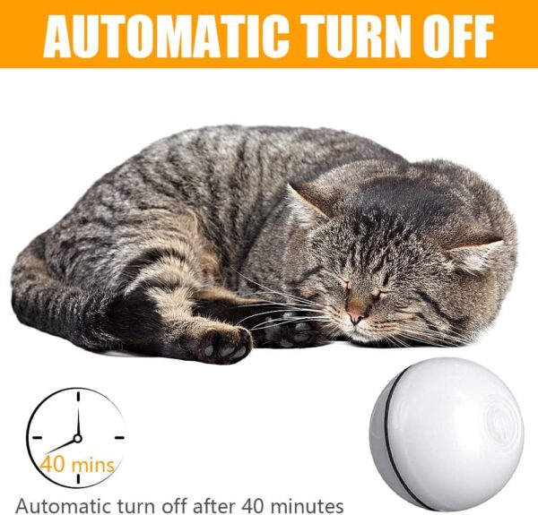 Speedy Panther Smart Cat Ball Toy Interactive Cat Toys for Indoor Cats Adult Automatic 360° Rotating Kitten Toys with LED Light Stimulate Hunting Instinct - USB Rechargeable - Image 4