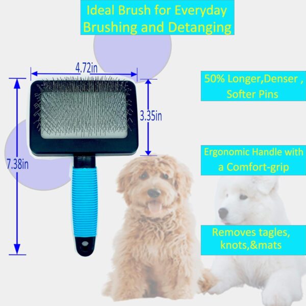 Large Firm Slicker Brush for Dogs Goldendoodles-Pet Slicker Brush With Soft Massage Grooming Stainless Steel Pins, Pet Grooming Wire Brush and Deshedding-25mm(1") - Image 5