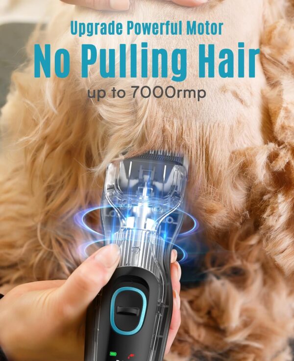 oneisall Dog Clippers Professional for Thick Hair,Dog Clippers for Cockapoo,Heavy-Duty Dog Grooming Clippers with Detachable Metal Blade, Cordless Pet Clipper - Image 3