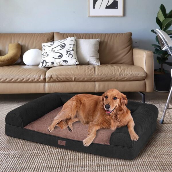 Orthopedic Memory Foam Dog Bed for Medium, Large and Extra Large Dogs, Bolster Dog Bed Waterproof Dog Beds with Removable Washable Cover Waterproof Lining and Anti-Slip Bottom - Image 6