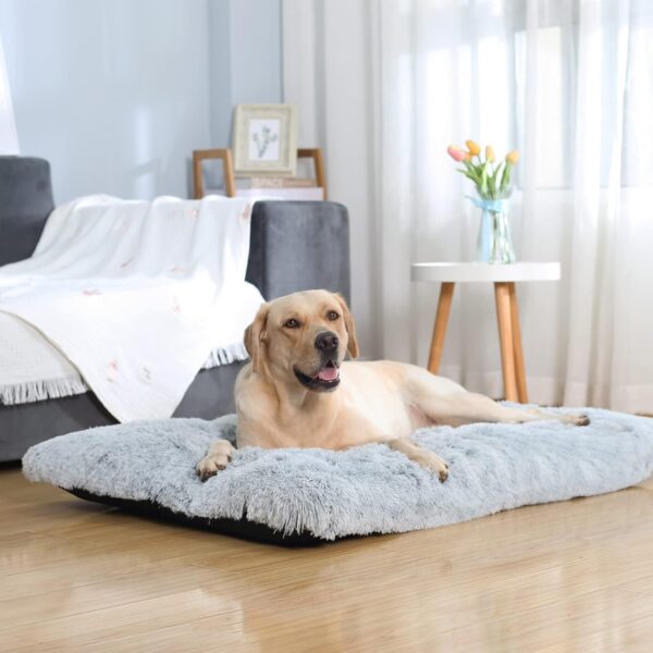 Enjamoy Large Dog Bed Washable, Soft Plush Calming Dog Beds Dog Crate Mattress Cushion for Large Medium Small Dogs Fluffy Dog Mat,90x60x8cm - Image 5