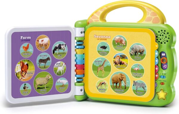 LeapFrog 100 Animals Book, Baby Book with Sounds and Colours for Sensory Play, Educational Toy for Kids, Preschool Bilingual Learning Games for Boys and Girls Aged 18 Months, 1, 2, 3 Years - Image 3