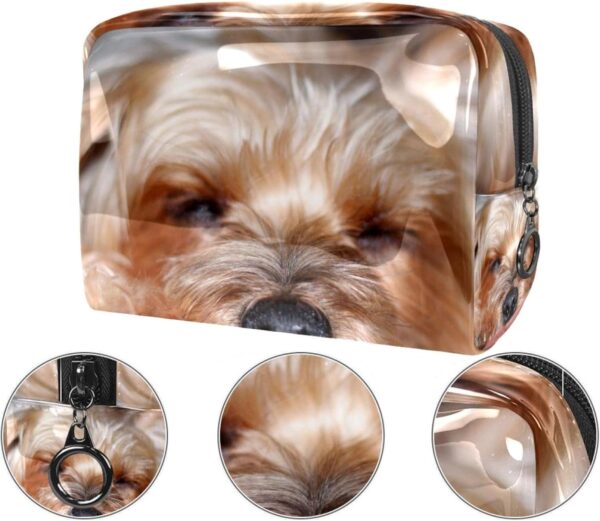 Cosmetic Bag for Women, Adorable Roomy Makeup Bags Travel Water Resistant Toiletry Bag Accessories Organizer, Dog Animal Yorkshire Terrier Pet - Image 2