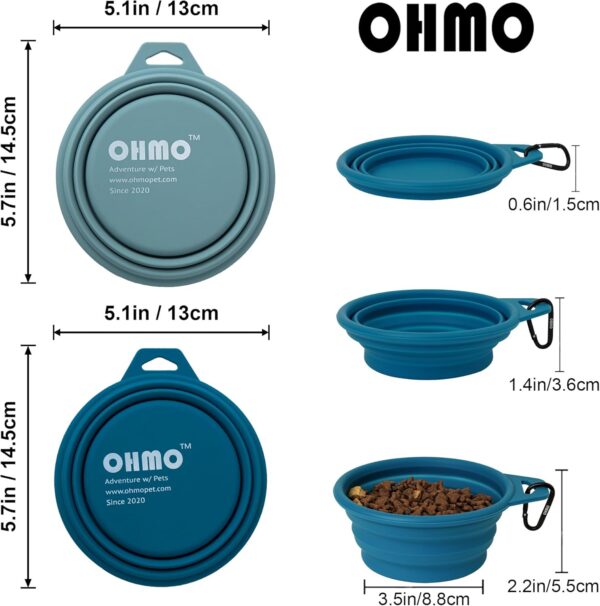 OHMO Collapsible Dog Bowl, (2 Pack 400ml) Premium Silicone Pet Water Bowls for Cats & Dogs, Portable Dog Travel Bowls Foldable for Outdoor Camping Hiking - Image 3