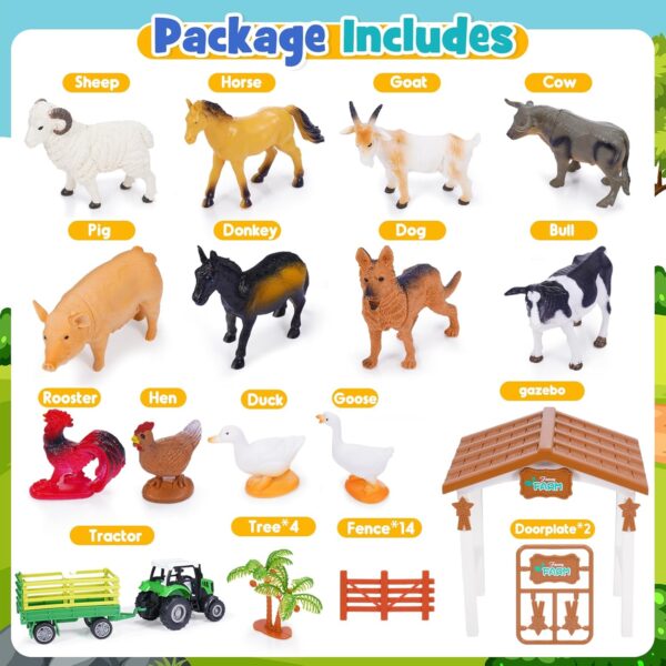 Veopoko 38 Pcs Kids Farm Animals Toys, Boys Girls Age 3 4 5 6 7 Year Old Gifts for 3-7 Year Old Girls Kids Toys for 3-7 Year Old Boys Girls Gifts Age 3-7 Educational Toys for Kids Animal Figures - Image 6