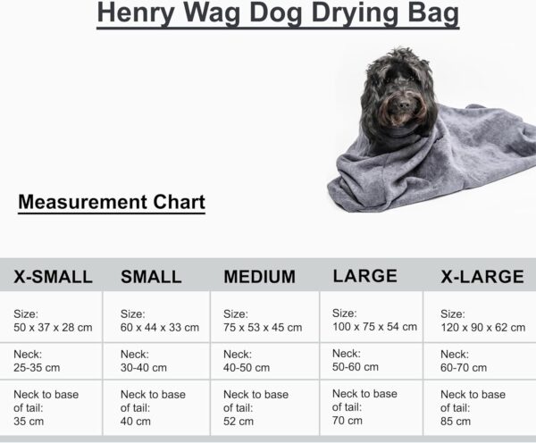 Henry Wag Dog Drying Bag - Soft & Highly Absorbent Microfibre, Muddy Pet Accessories, Quick Drying - Designed for Dogs - GRS Recycled Polyester - S (60 x 44 x 33 cm) - Image 4