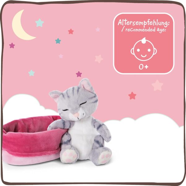 NICI 47144 Soft Pink-Purple Basket 16 cm Kitties Cuddly Toys for Girls, Boys & Babies-Plush Stuffed Animal Cats for Playing, Cuddling & Sleeping with, Gris - Image 5