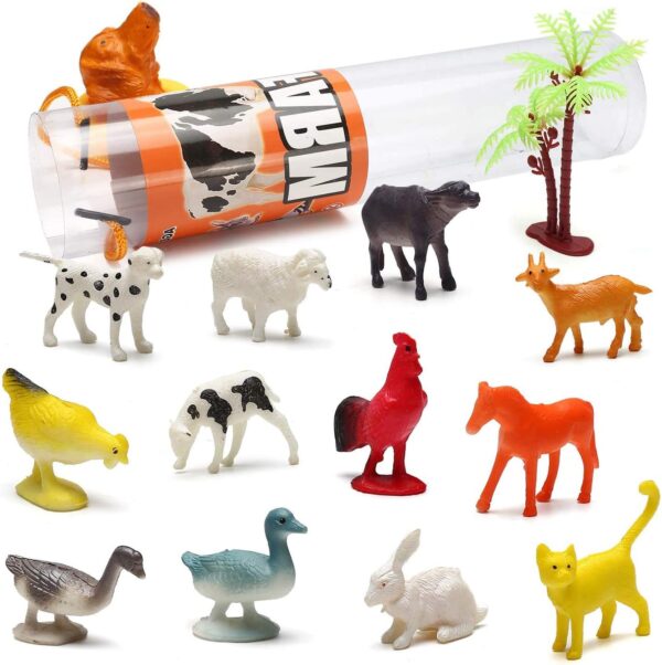 Mini Animal Figure Toys in Tubes 82 Piece Set,Assorted Mini Dinosaur Insect Ocean Sea Animal Farm Animal Jungle Animal Dog Figure, Realistic Vinyl Plastic Zoo Play Set, Small Toys for Cupcake Topper - Image 5