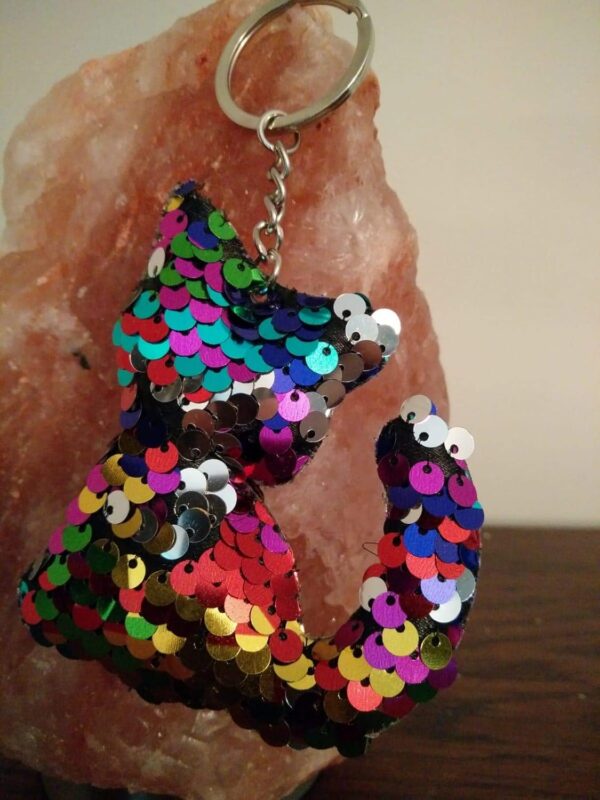 CrownOfRibbons Cat Keyring Rainbow Sequin Style, Girls Pocket Money Toy, Stocking Filler, Sparkly Kitten - Image 2