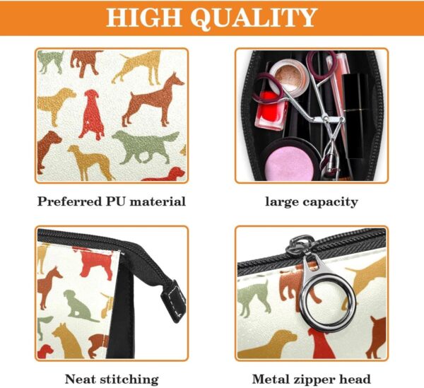 Cosmetic Bags for Women, Makeup Bag Travel Toiletry Bag Accessories Organizer, Pet Animal Dogs - Image 3