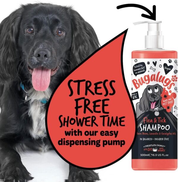 Flea and Tick Dog Shampoo by Bugalugs, Works on Smelly Puppies & Dogs, Contains Neem Oil & Eucalyptus Oils, PH Balanced Vegan Pet Shampoo, Used by Professional Groom - Image 8