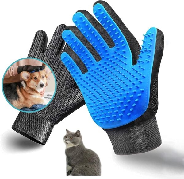 USION Pet Dog Cat Grooming Glove 2 Pack,[Upgraded 259 Pins] Pet Hair Remover Mitt Massage Deshedding Glove Brush with Longer Tips for Long Short Fur Dogs Cats Rabbits Horses and More(LEFT & RIGHT) - Image 5