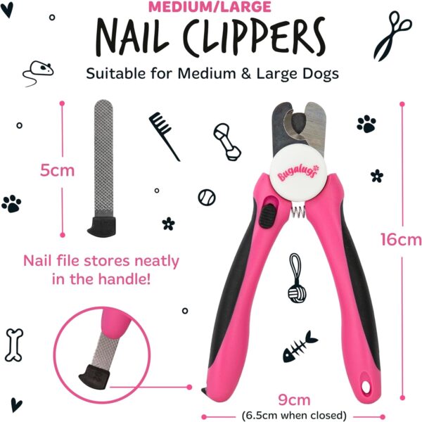 BUGALUGS Dog nails clippers & Cat Nail Clippers - Nail Trimmer with Safety Guard & Dog Nail File. Suitable for Pets, Dogs, Puppy, Cats, Kitten Nails & Claws. Pet Grooming Supplies (Medium to Large) - Image 6