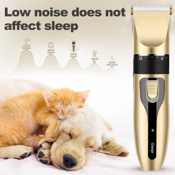 Dog Clippers Professional Low Noise Dog Grooming Kit Rechargeable Cordless Quiet Dog Clippers for Cats and Pets Safe and Efficient Pet Grooming Clippers - Image 4