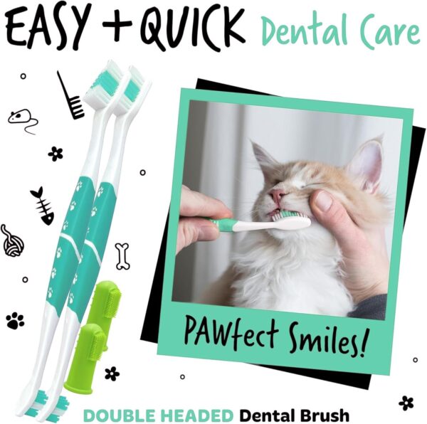 MUNSKT Dog Toothbrush Dual Ended, Pets Teeth Cleaning Toothbrush 360º Dog Cat Finger Toothbrush Pets Dental Cleaning Products for Easy Dogs Cats Dental Care - Image 6