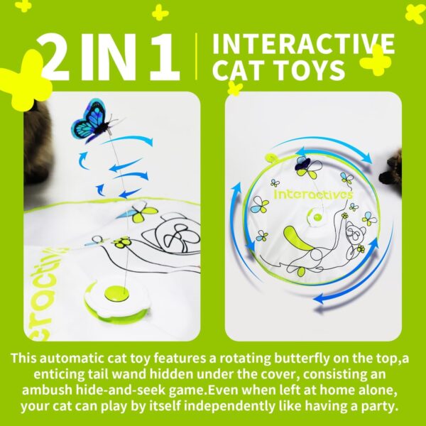 AFP Interactive Cat Toys 2-in-1 Motion Activated kitten Toy for Indoor Cats, Automatic Electric Rotating Cat Feather Toy, Electronic Kitten Wand Toy - Image 5