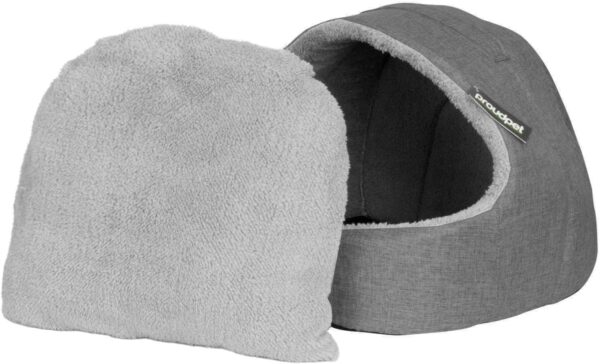 proudpet Cat Igloo Bed Pet Kitten Small Dog Cosy Fleece Cave Hideout (Grey) - Image 8