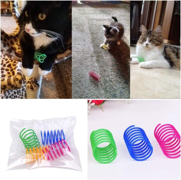 Andiker Cat Spring 12pcs, Cat Interactive Toy to Kill Time and Keep Fit Colorful Creative Toy Durable Soft Cat Activity Toy for Swatting, Biting, Hunting Kitten Toys - Image 7