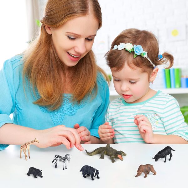 ELECLAND 16Pcs Jungle Zoo Animals Figurines, Safari Animal Figures Toys, Woodland Animal Figures, Mini Animal Cake Toppers Kids' Play Figures for Birthday Party Decorations, Christmas Home Decorations - Image 5