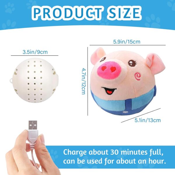 CHANCCI Active Moving Pet Plush Toy Interactive Dog Toys Talking Shake Bounce Boredom Toys Jumping Pig Toy For Dog Washable Cartoon Pig Plush Moving Dog Ball For Pets Cats Small And Medium Dogs - Image 6