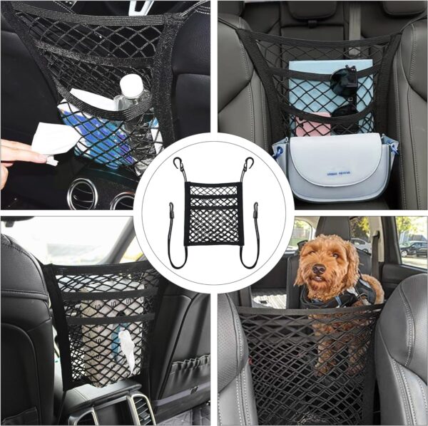 mwellewm Car Dog Guard Pet Barrier Dog Net for Car with Auto Safety Mesh Accessories Stretchable Storage Bag, Safety Travel with Pet - Image 4