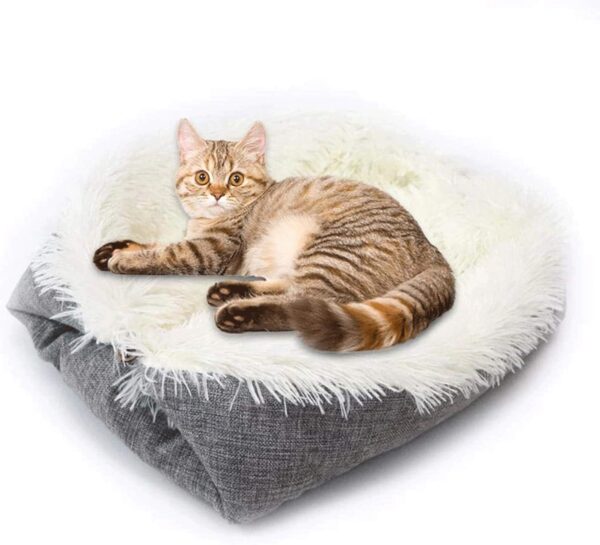 Hamkaw Self-warming Dog Bed Foldable Convertible Self Heating Plush Cat Bed Nest Machine Washable & Removable Thermal Pet Cushion Pad Mat Blanket for Travel Home Indoor Outdoor - Improved Sleep - Image 2