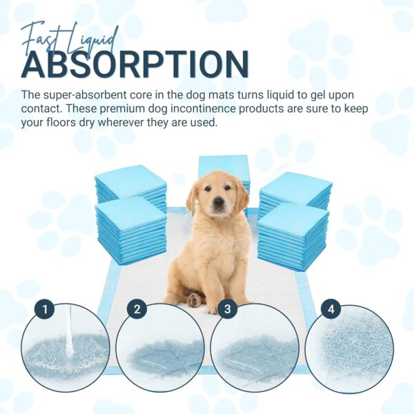 SA Products Puppy Pads 50 Pack, Puppy Training Pads, Puppy Pads | Super Absorbent Large Puppy Pads | Leak-Proof Heavy Duty Training Pads | Dog Pads, Puppy Training, Dog Training Pads, (56 x 56cm) - Image 4