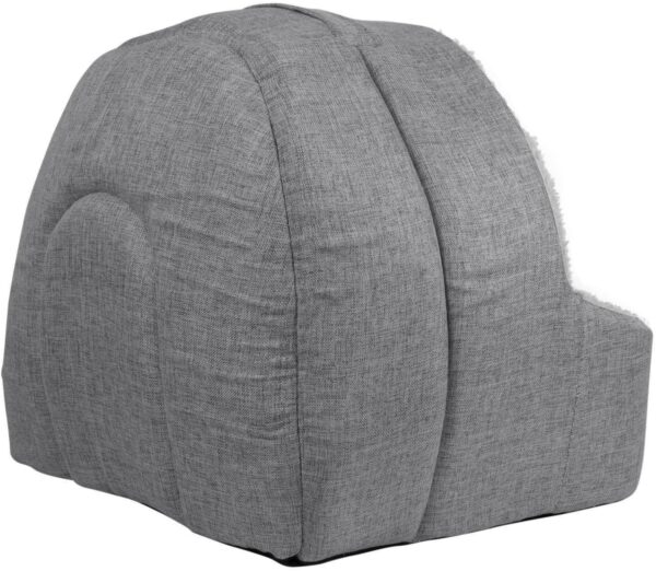 proudpet Cat Igloo Bed Pet Kitten Small Dog Cosy Fleece Cave Hideout (Grey) - Image 3